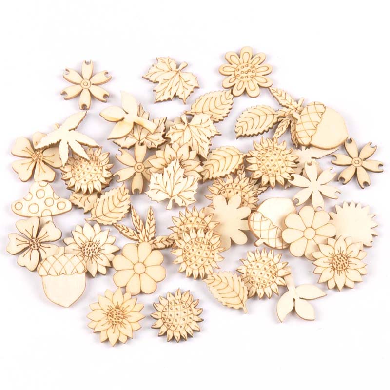 Embellish Craft - 30 sztuk 25-30mm drewno DIY akcesoria