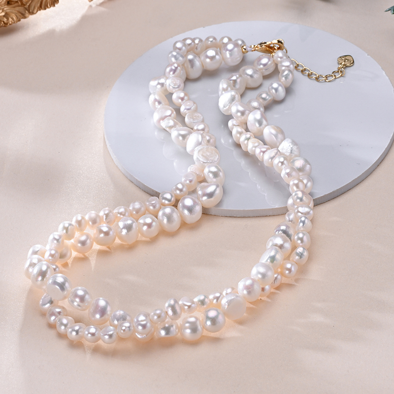 Pearl Trim Chain - HENGSHENG barokowa słodkowodna 5-6mm 8-9mm biała