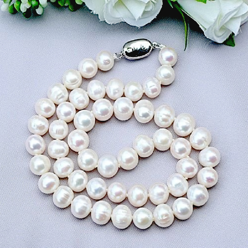 Pearl Trim Chain - 8-9mm Naturalna perła słodkowodna 925 Sterling