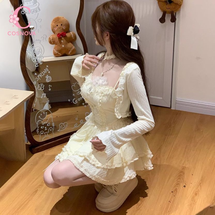 Słodki zestaw sukienek Lolita  – Elastic Lace Trim recenzja i cena