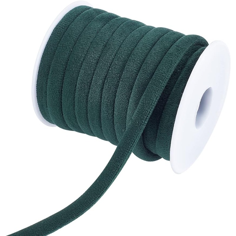 1 rolka 10m 8mm Ciemnozielony  – Velvet Ribbon Roll recenzja i cena